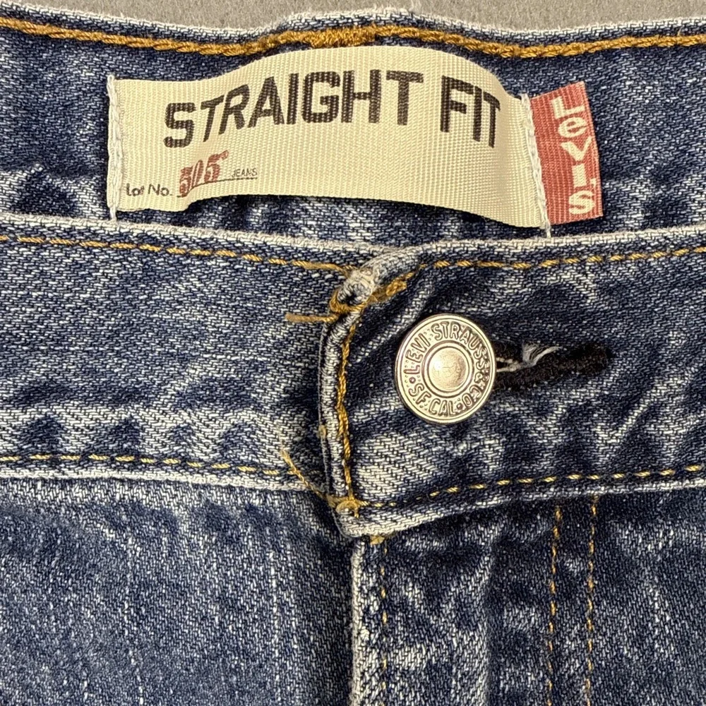Levis 505 Denim Shorts Mens 40 Blue Jean Cutoff 5 Pocket‎ Zip Fly Casual
